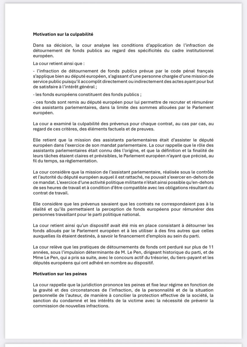 laurentdogrel's tweet photo. 🛑 CONDAMNATION HISTORIQUE 🛑

J’encourage tous les partis démocratiques de notre pays à imprimer le jugement condamnant Marine Le Pen, à le faire figurer en première page de leur plateforme numérique, sur les réseaux sociaux et à l’ envoyer directement aux français en guise de tract Republicain afin qu’ils puissent se forger par eux même une opinion sur la base du fondement de notre droit français. Ainsi cela participera à l’éducation populaire face aux artisans de la déséducation qui promeuvent le populisme. Il est vital de défendre notre democratie qui est piétinée.