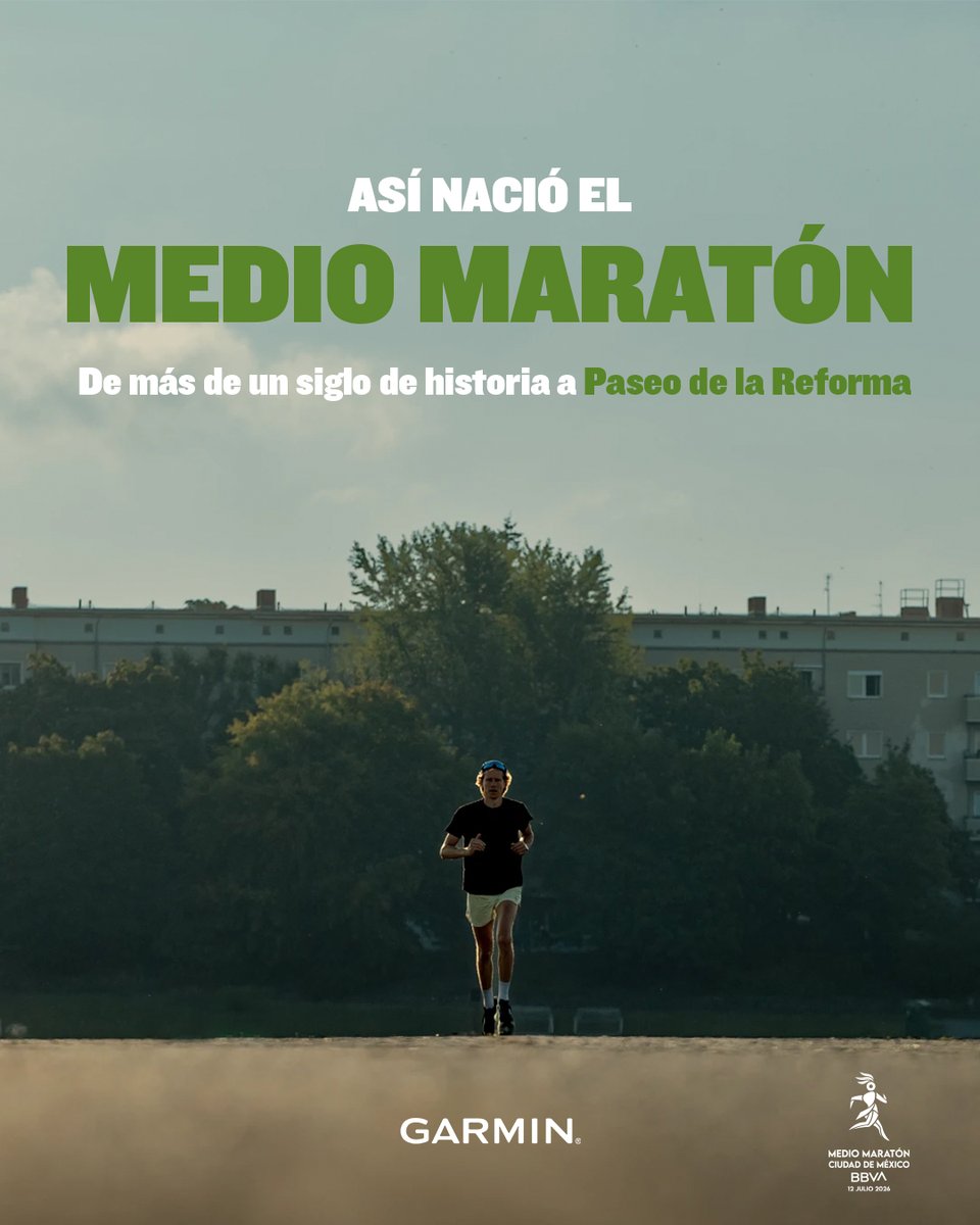 GarminMexico's tweet photo. El 12 de julio, más de 30,000 corredores correrán el Medio Maratón CDMX BBVA 2026. Pero la historia que los llevó ahí empezó mucho antes y más cerca de lo que imaginas. 

¿Tú ya estás listo? 🏃‍♂️🏅 https://t.co/c5JtJ7ux9U