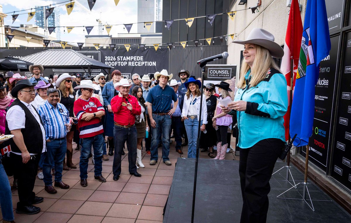 aruddy's tweet photo. Honoured to emcee and host @CounselPA's 2026 Stampede Rooftop Reception. Great conversations, new connections and an incredible group of leaders from across Canada. Thanks to our guests, sponsors and the Counsel team for making it a success. 🤠🇨🇦 #Stampede2026 https://t.co/IbpnNWw7lF