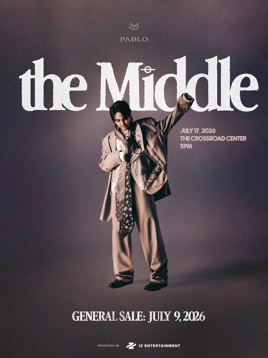 musicmanilateam's tweet photo. the Middle 
7.17.26 // 5PM // The Crossroad Center

GENERAL SALE
July 9, 2026 // 7PM

Secure your tickets at https://t.co/wsVrSVr1vc 

#USAD #PABLO #theMiddle #SB19 #SB19_PABLO https://t.co/Fci1MOA1Ag