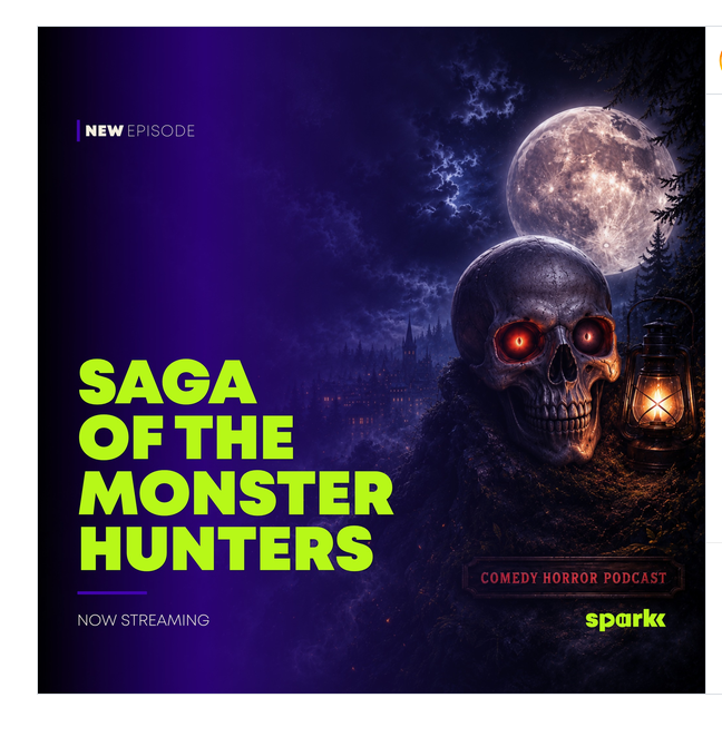 SagaOfM_Hunters's tweet photo. Now streaming on Sparrk TV.
#SagaOfTheMonsterHunters #ComedyHorror #Podcast #AudioDrama #Sparkk #StreamIndependent @SagaOfM_Hunters https://t.co/b5Rjivbk6q