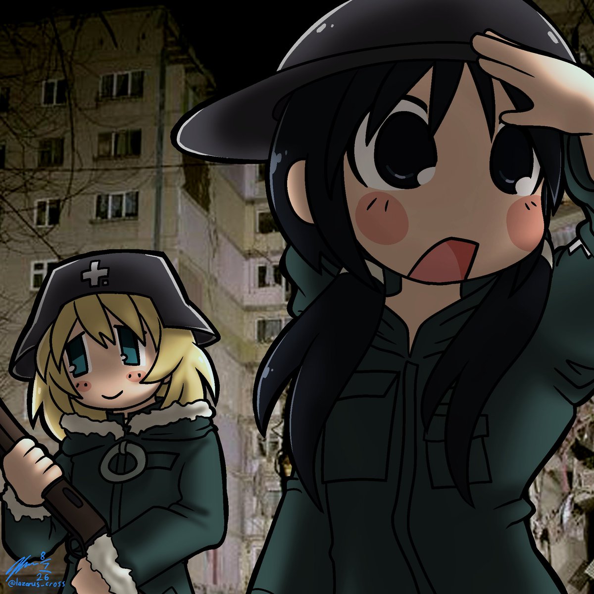 lazarus_cross's tweet photo. searching the area #girlslasttour #少女終末旅行 https://t.co/aRaSEOpeTj