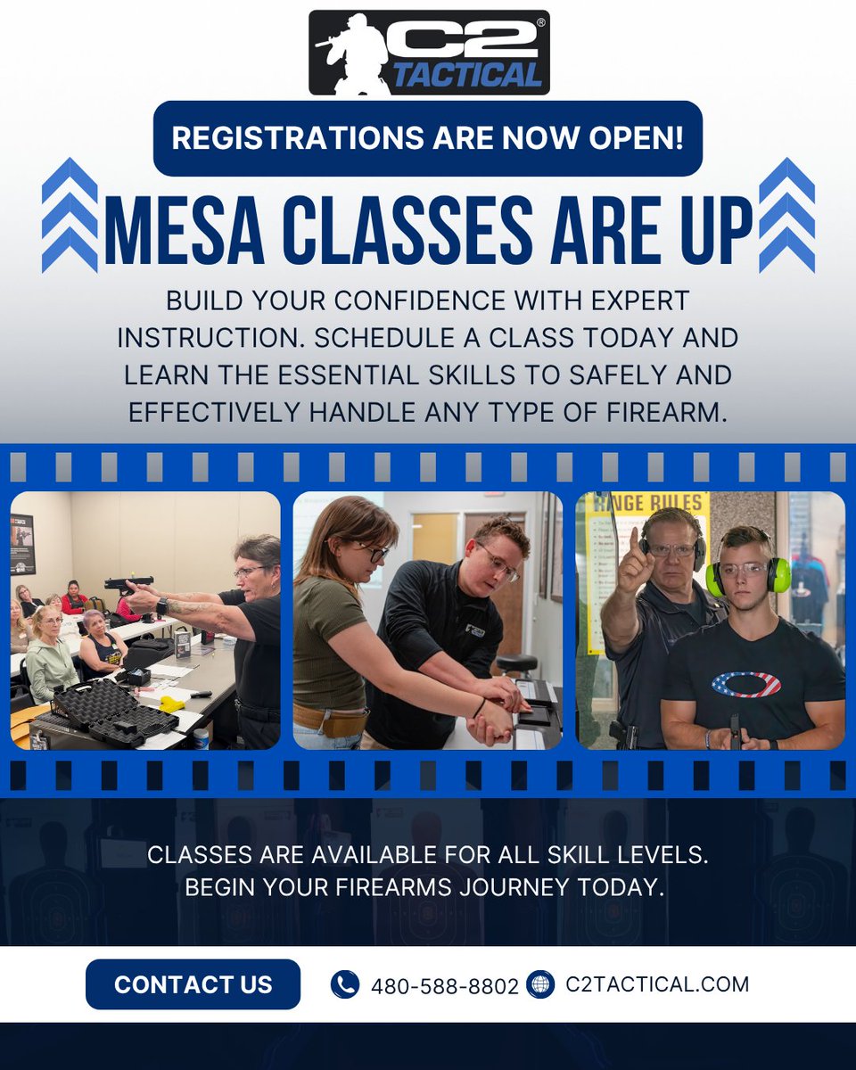 C2_Tactical's tweet photo. 📢Everyone, Mesa has opened its doors.⁠ If you care about safety, want to strengthen your confidence, or are looking for a strong and reliable community, sign up for any of our classes today!✨️⁠ 🌐Go to our website at https://t.co/5qzhEp147n⁠ 📞 Call us at 480-588-8802⁠ https://t.co/Eq8YLetYeD