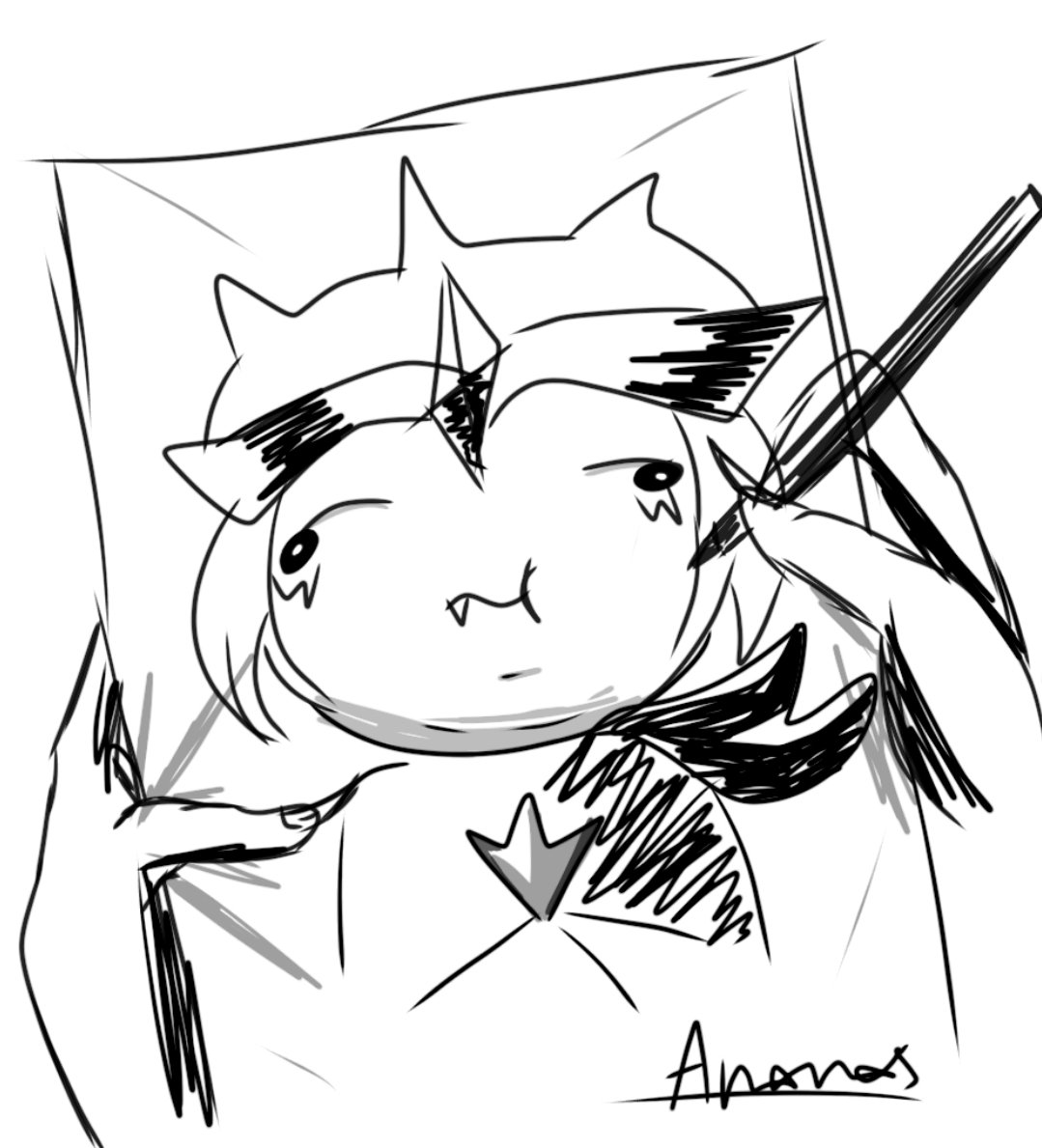 K_Kushiki's tweet photo. What the hell did I draw??? https://t.co/A8CwdeL1wG