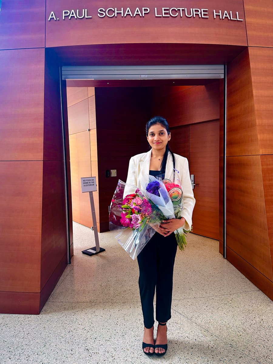 waynestatechem's tweet photo. #PhDfinished! A huge congratulations to newly minted Dr. Hasini Medagedara on a successful defense! Hasini defended her thesis, ”Controlling Electronic Quantum Coherence Through Structural Architecture” yesterday at #wsuchemistry. #chemistryindetroit  #pchem #chemistryjourney https://t.co/vTnmmlsZSA