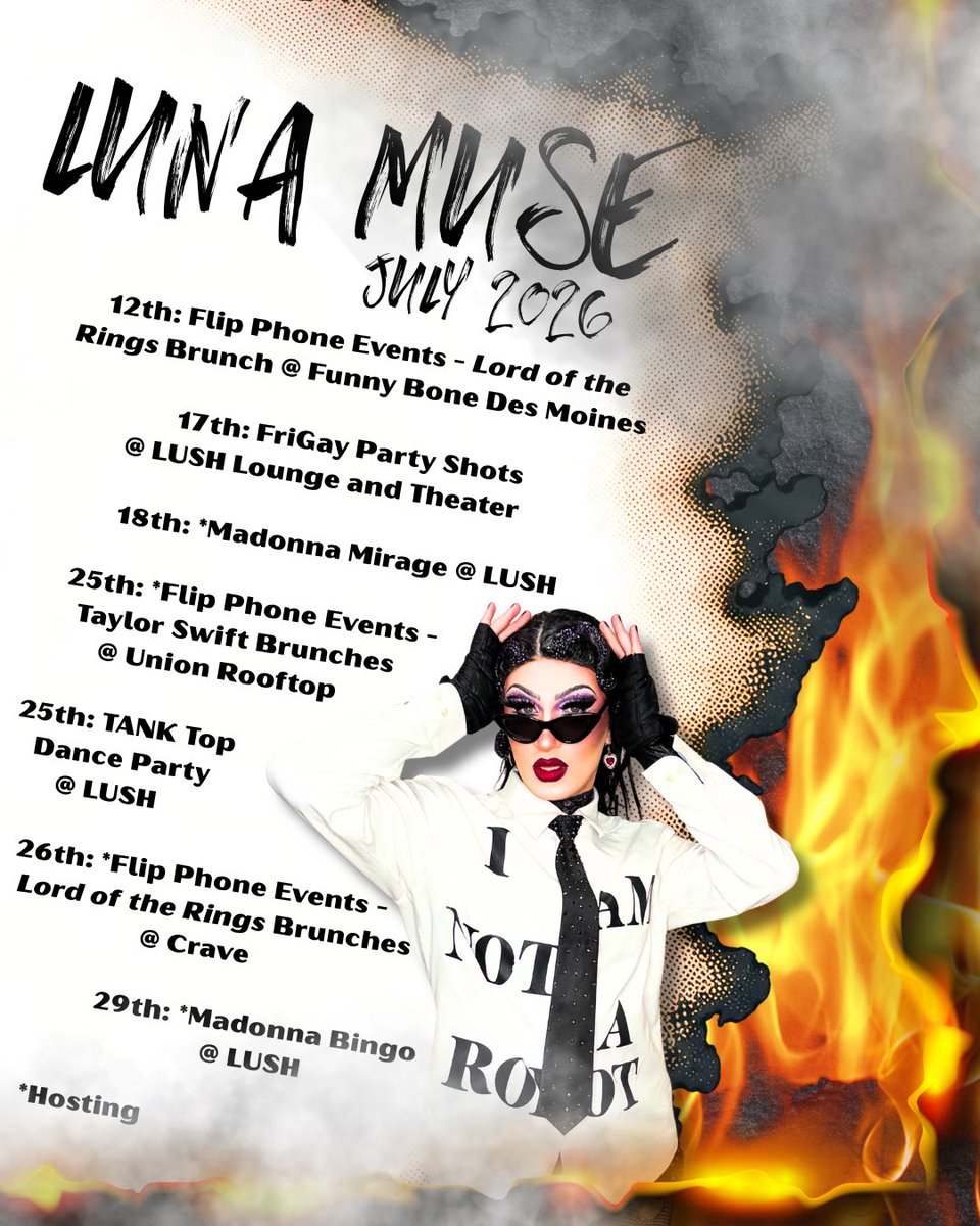 TheLunaMuse's tweet photo. 🔥🗓️🔥
JULY…she’s out of office divas.
 
Let’s party this summer! 
https://t.co/HRuK6qqKJE https://t.co/r9z9T7p1KQ
