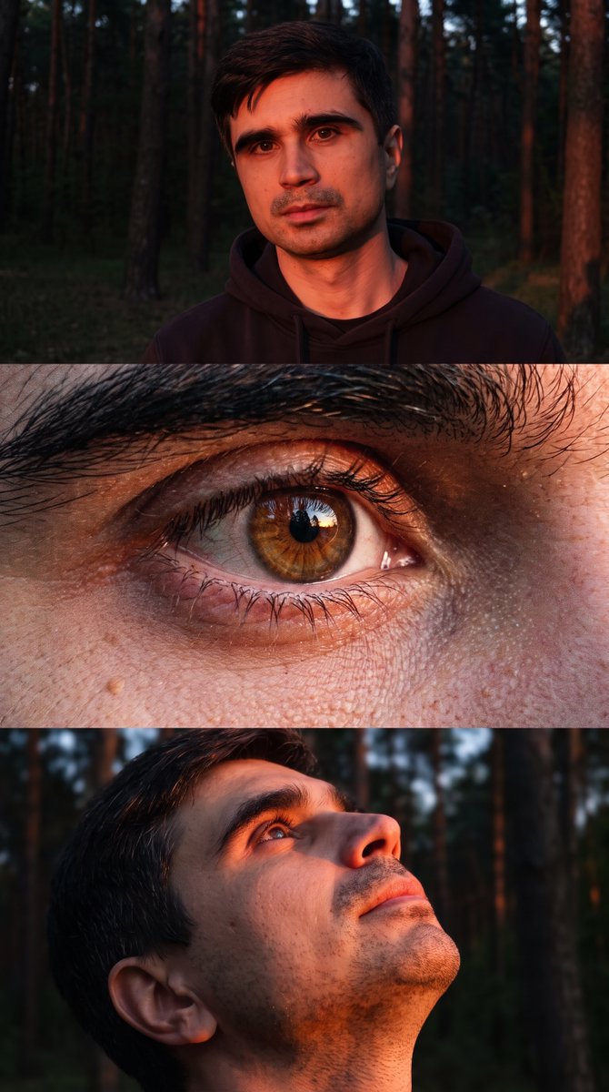 Candid Phone Photography Triptych AI image template preview