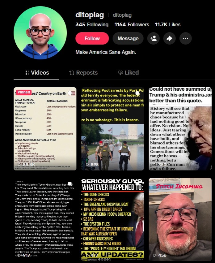 libsoftiktok's tweet photo. UPDATE: He just scrubbed his TikTok account https://t.co/Sflv6oQiO8