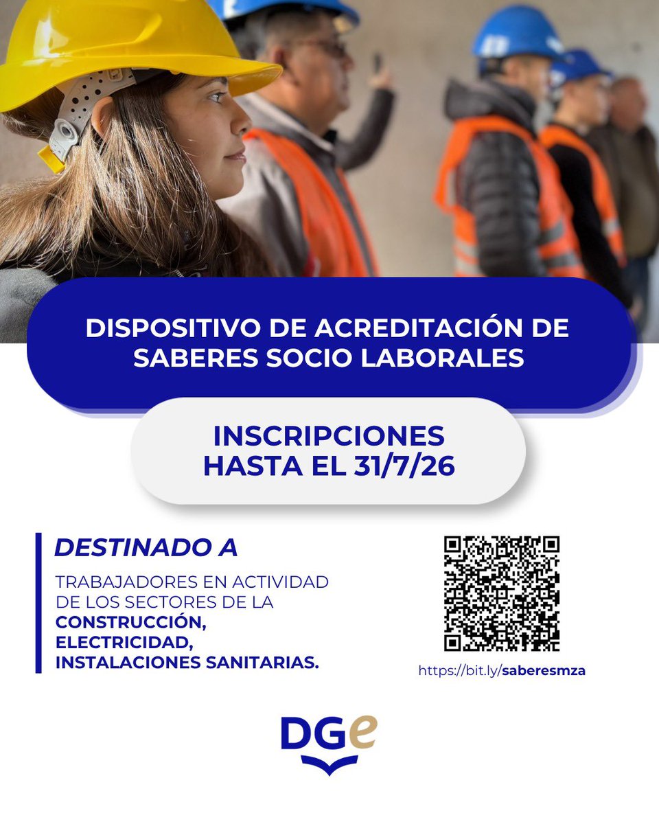 MzaDGE's tweet photo. Saberes Socio-Laborales, una oportunidad para obtener una certificación que reconozca tus conocimientos y fortalezca tu desarrollo profesional.

📅 Inscripciones abiertas hasta el 31 de julio.

https://t.co/NPgPKcHVvN https://t.co/6UiLgFVuLE