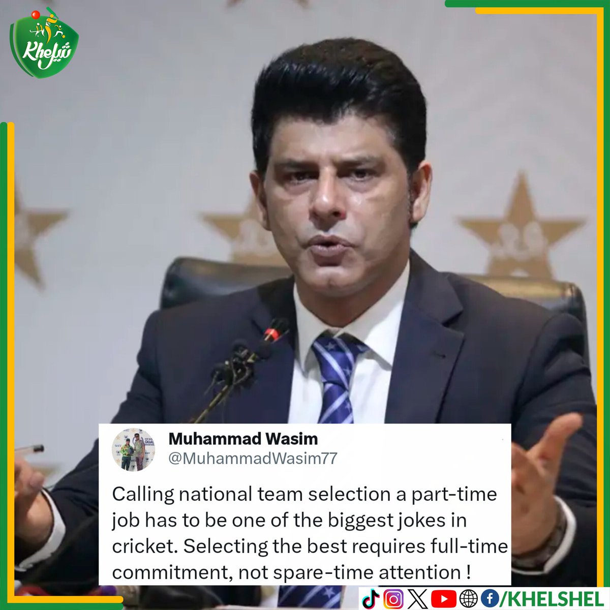 khelshel's tweet photo. Muhammad Wasim didn't hold back! 😮
The former selector calls out the concept of "part-time" national team selection, demanding full-time focus for the sport's biggest decisions.
Thoughts? 👇
#Cricket | #Pakistan | #MuhammadWasim | #Lahore https://t.co/lm9Q1IhZ9J