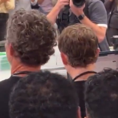shawnhats's tweet photo. the back of shawn hatosy's head was seen on the set of the pitt celebrating his emmy nomination https://t.co/VQGLv1B557