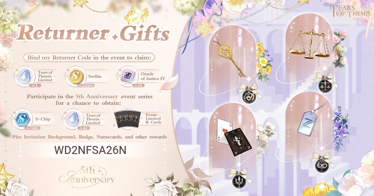 Corinttw's tweet photo. #TearsOfThemis has prepared a Returner Gift for you! Come back and join the Special Event! Bind my Returner Code (code) to claim your rewards!Download Linkhttps://hoyo.link/081qBBAd https://t.co/bpuuVud9P1