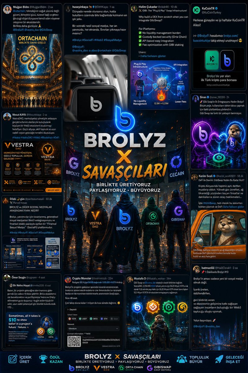 birnefes2026's tweet photo. A Community That Shares Knowledge, Creates Value, and Grows Together: Brolyz X Warriors 

#Brolyz #WorldCups #strongplatform #defi #gibiSwap #ortachain #Vestradao https://t.co/ObfytImnse