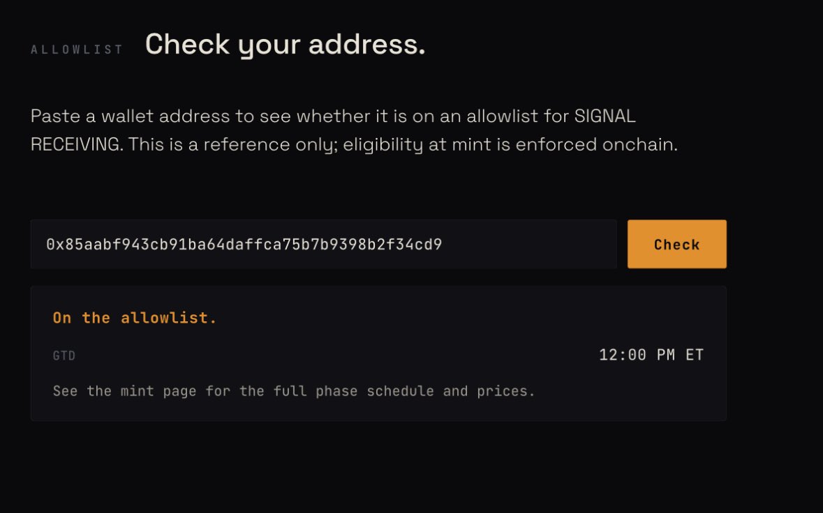 DefiDeji's tweet photo. Will be showing up for Signal mint tomorrow thanks to @adamilenich 

Let’s cook! https://t.co/Fb6gNw3Su4