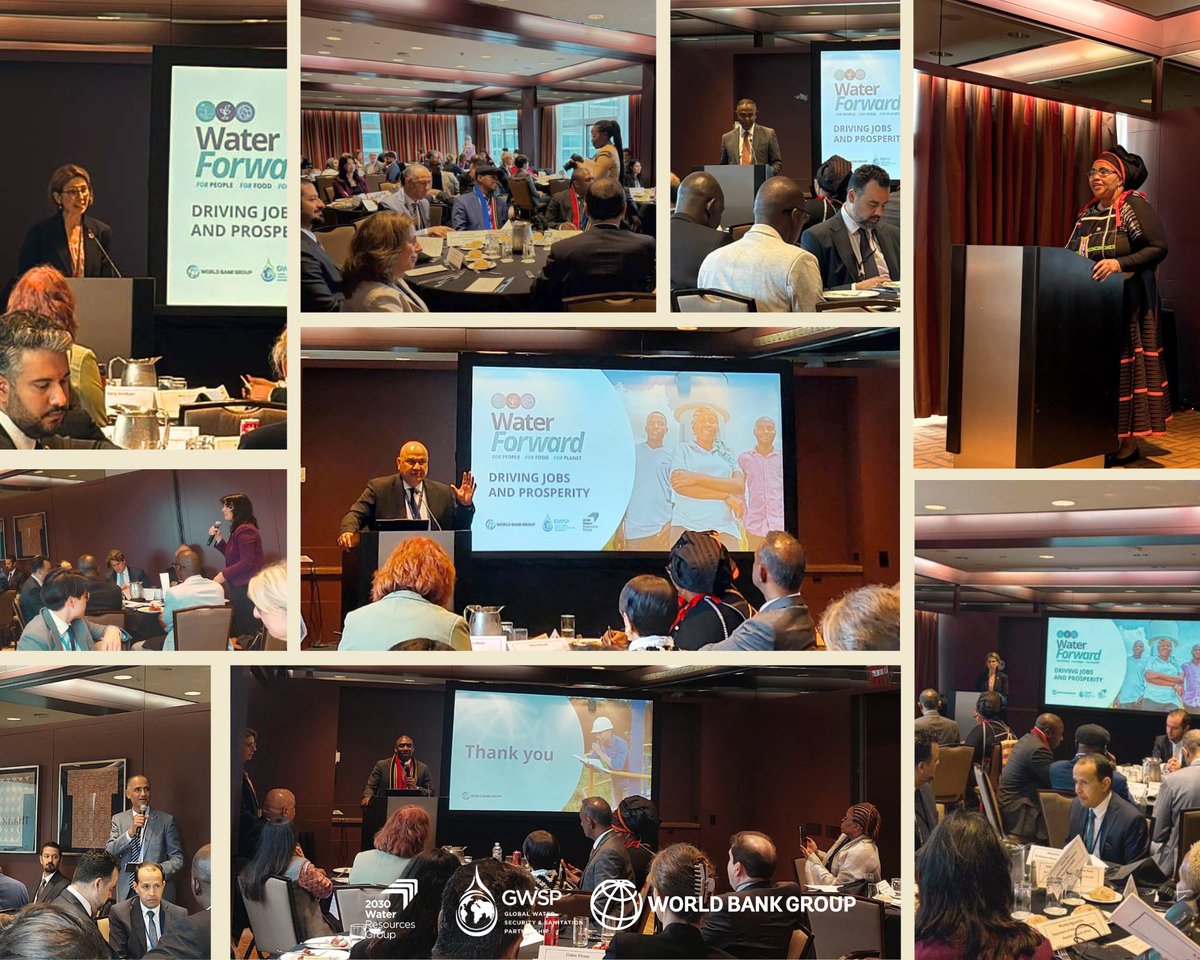 WorldBankWater's tweet photo. The #WaterForward high-level event, on the sidelines of #HLPF 2026, brought together representatives from governments, financing institutions, technical agencies, philanthropies, and the private sector to advance a common goal: accelerating progress toward #WaterSecurity for all. https://t.co/cYVvyp06hO
