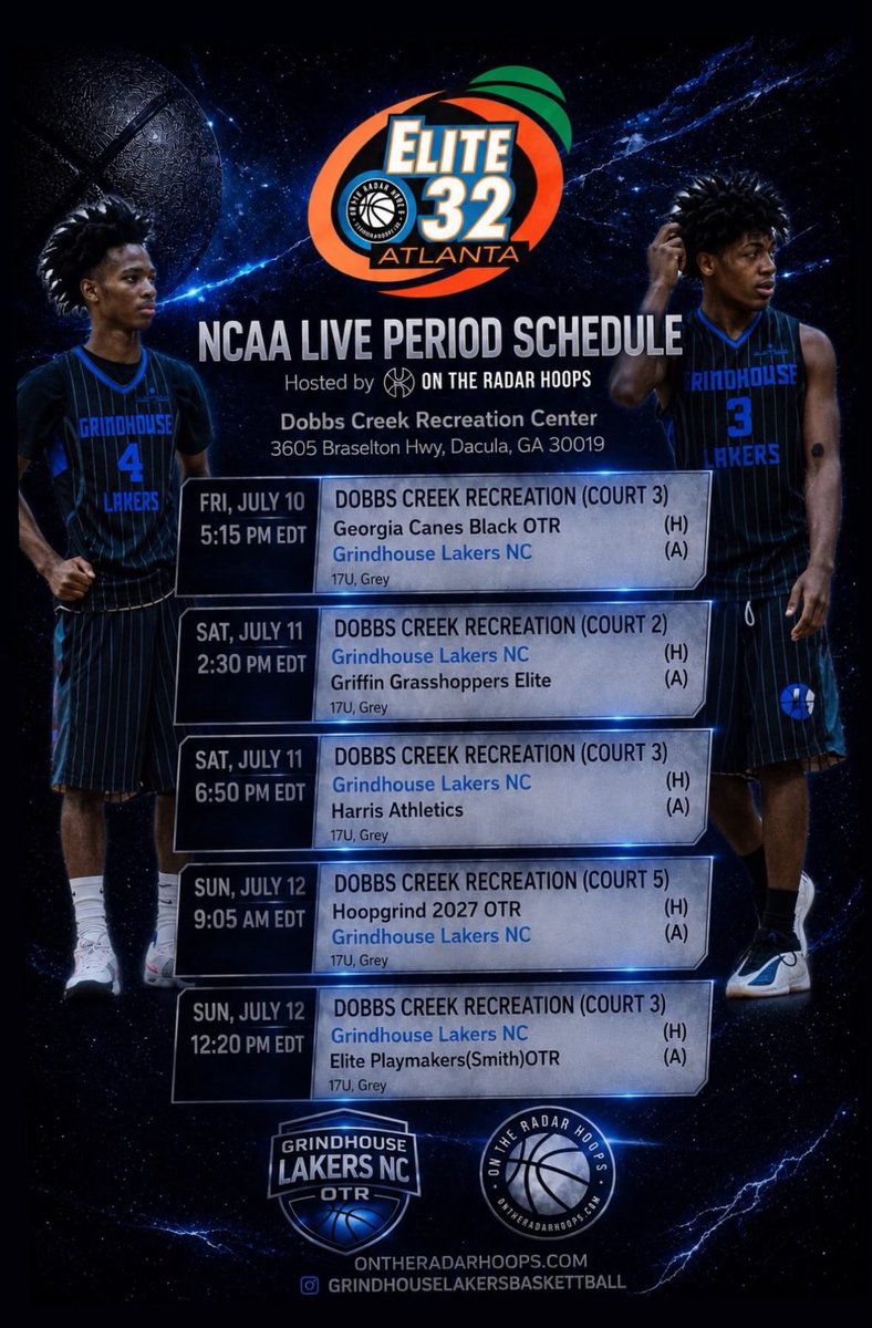 wallace13_n's tweet photo. This is my schedule for the upcoming “OTR Hoops Elite 32” event hosted in Cummings, GA (Atlanta). Would love for any coaches or programs to come and check me and my team out during this live period event! Ready to work! https://t.co/7ZLQOnqAeN
