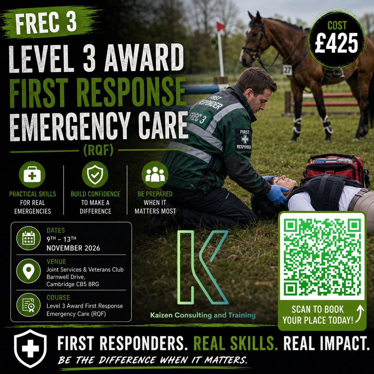 Kaizen_CaT's tweet photo. There’s still places on our FREC 3 course being held in #Cambridge in November. 

Whether you’re interested in doing event first aid, security, search and rescue or any other pre-hospital care this could be a great first step. 

#firstaid #FirstResponders https://t.co/2whndEyWlJ