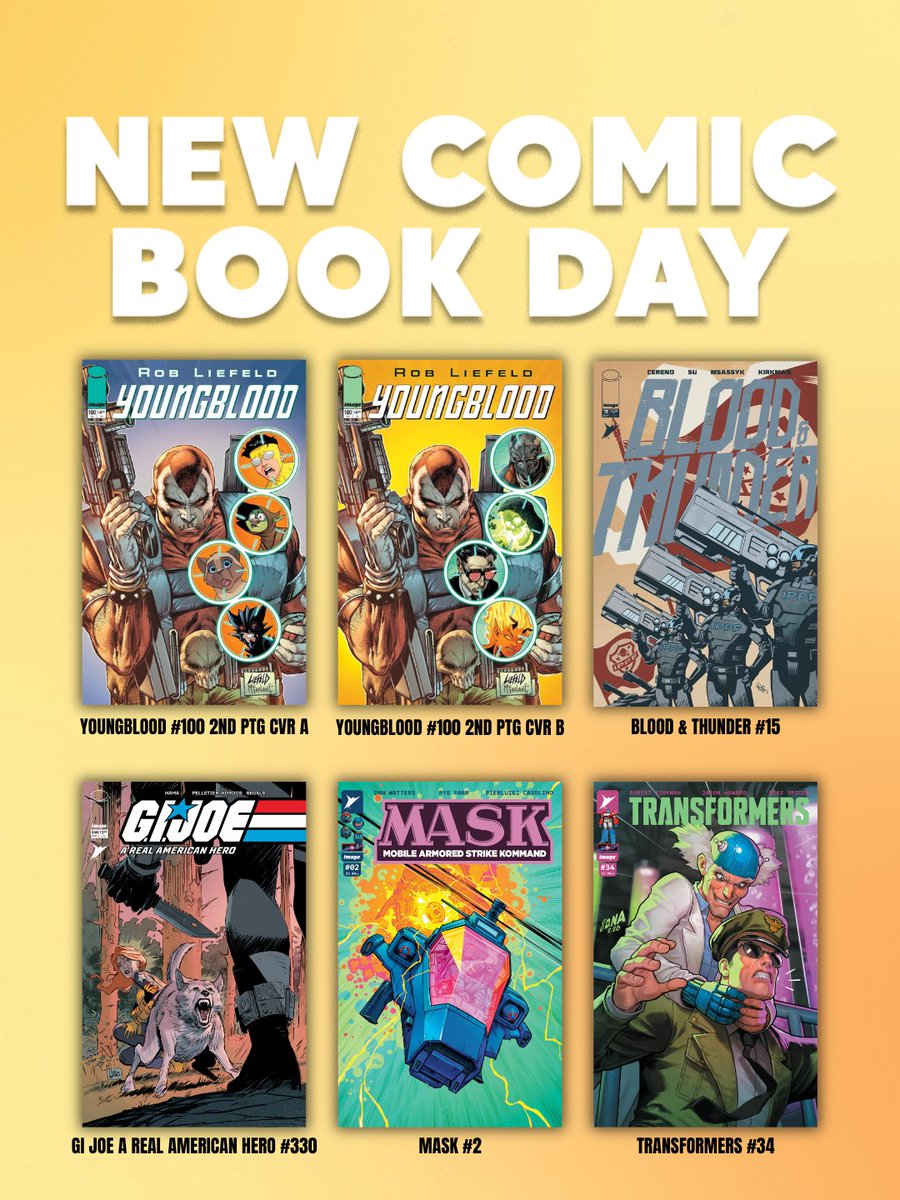 ImageComics's tweet photo. The greatest day of the week is here! It's New Comic Book Day. What Image titles are you grabbing?
https://t.co/GBs6Uhontl https://t.co/DPMBxmiUxT