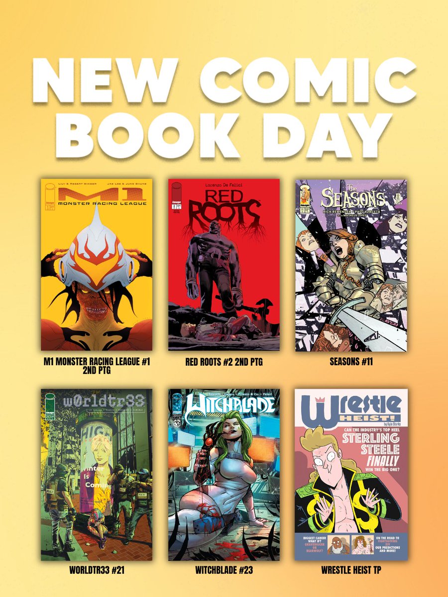 ImageComics's tweet photo. The greatest day of the week is here! It's New Comic Book Day. What Image titles are you grabbing?
https://t.co/GBs6Uhontl https://t.co/DPMBxmiUxT