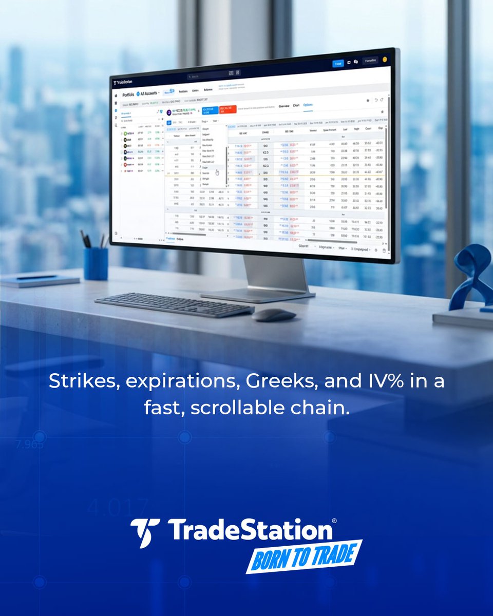 TradeStation's tweet photo. HUB just got sharper. Synced watchlists, a unified symbol detail view, and a full options chain that flows straight to a multi-leg ticket. From portfolio to position in one place.

Swipe through, then try it out yourself. https://t.co/n1yGJzQz7L