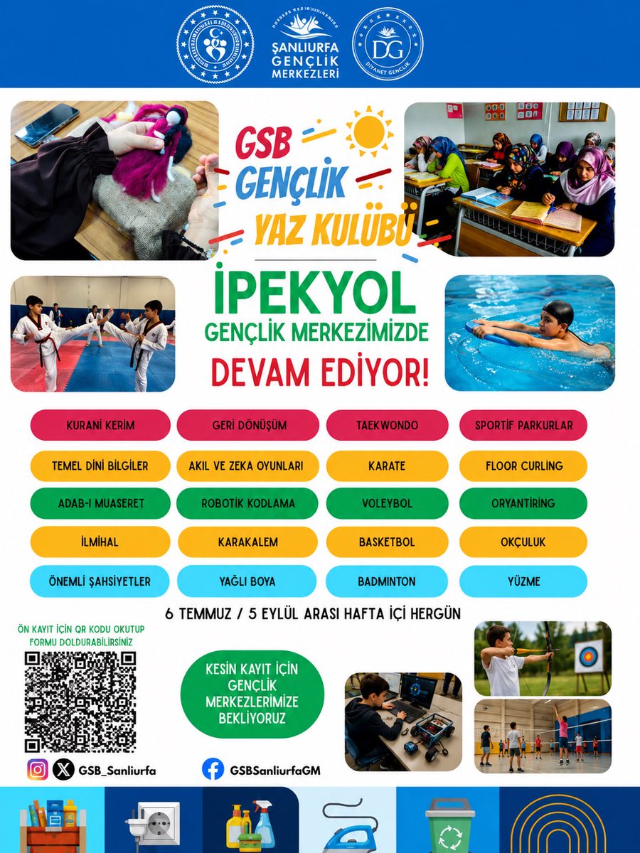 Ipekyol_GM's tweet photo. Yaz Okulumuz tüm hızıyla devam ediyor! ☀️📖
El sanatları ,Kur'an-ı Kerim, , akıl ve zeka oyunları, manevi değerler ve yüzme faaliyetlerle gençlerimiz için dolu dolu bir yaz geçiyor.🌈💦🏊‍♀️ https://t.co/AdrrUsbtA7