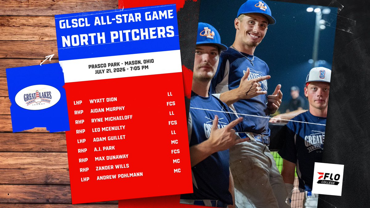GLSCL's tweet photo. Congratulations to the 2026 #GLSCL All-Star Game pitchers. All of these pitchers will join starters @DavisHarper412 and @Sam_eppley. See you all on Tuesday, July 21 at Prasco Park 📸 Quinn Bezenah and Hailey Pettit.
@NACSBbaseball I @FloCollege I @flosports https://t.co/iAa9nx39lP