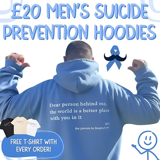 AbusedMenUK's tweet photo. Have you ever struggled with mental health? We've been there. And so have many others. Help save a life today with apparel that actually makes a difference 🥰

https://t.co/pZeHtuJcjc https://t.co/nzydb5vF5a