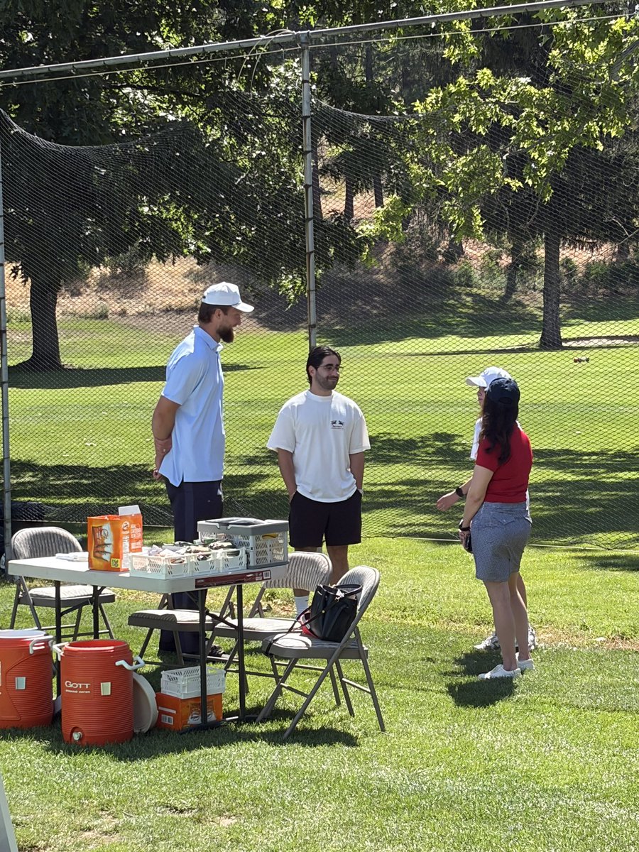 andrewquinny's tweet photo. Gonzaga legend and Sacramento Kings forward Domantas Sabonis has returned to Spokane and is hanging out at a Bank of America youth golf clinic today. Domas says he was cleared for basketball activity just four days ago and has already had his first basketball workout and feels good post surgery.
