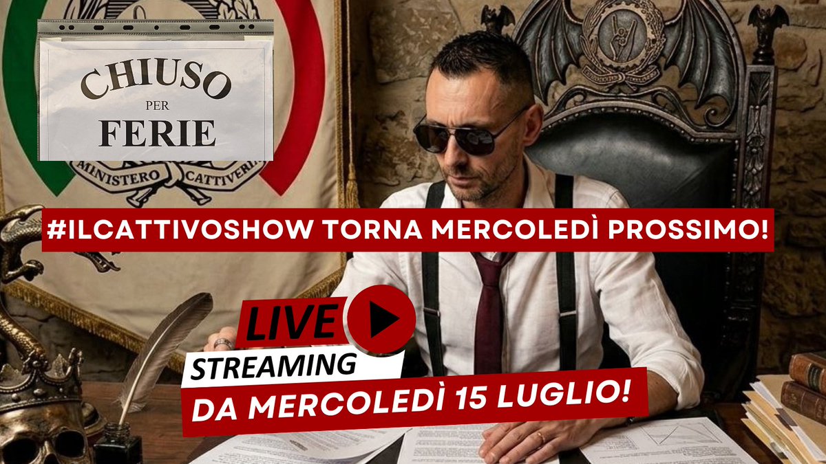 GianniMagini's tweet photo. Stasera il vostro Cattivo preferito si prende una pausa per riposare: non preoccupatevi, #IlCattivoSHOW tornerà live mercoledì prossimo!
Ps
Si, sto rimbalzando come una pallina per tutta la provincia con @AllertaMedia e #SchierarsiSiena per la raccolta firme contro il finanziamento pubblico ai giornali, e la stanchezza inizia a farsi sentire dopo quasi 2 mesi di "tour". 😅 Ma non si arretra neanche di un millimetro: domattina saremo a Montepulciano, e domani pomeriggio ad Arcidosso! 💪
FIRMATE! 👉 https://t.co/zT292oM4ky