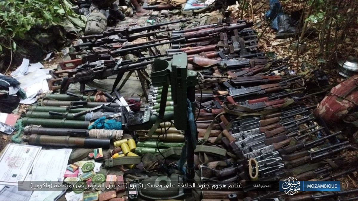 SaladinAlDronni's tweet photo. This is what Islamic State seized from Mozambique army in the last battle in Macomia literally a few days ago, where they also fight Rwanda. JNIM weekly is able to showcase similar photosets...in dozens of separate cases across Mali, Burkina Faso, Niger or Benin. https://t.co/pGwpkG6lKC