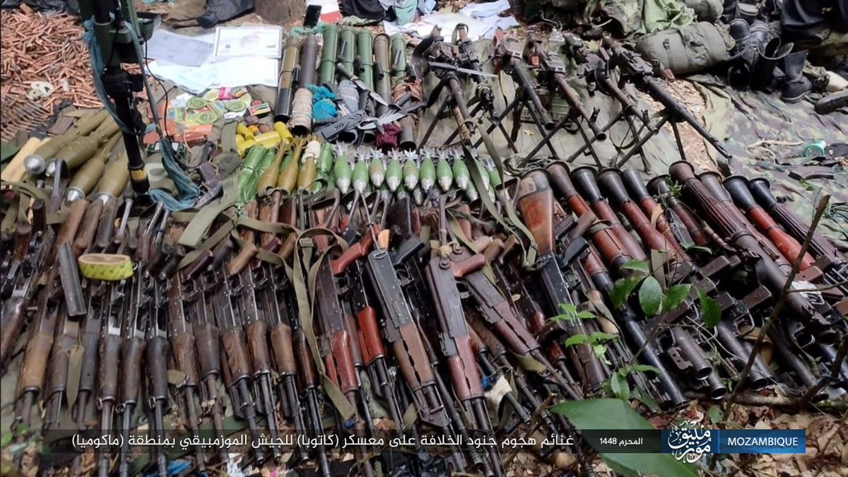 SaladinAlDronni's tweet photo. This is what Islamic State seized from Mozambique army in the last battle in Macomia literally a few days ago, where they also fight Rwanda. JNIM weekly is able to showcase similar photosets...in dozens of separate cases across Mali, Burkina Faso, Niger or Benin. https://t.co/pGwpkG6lKC