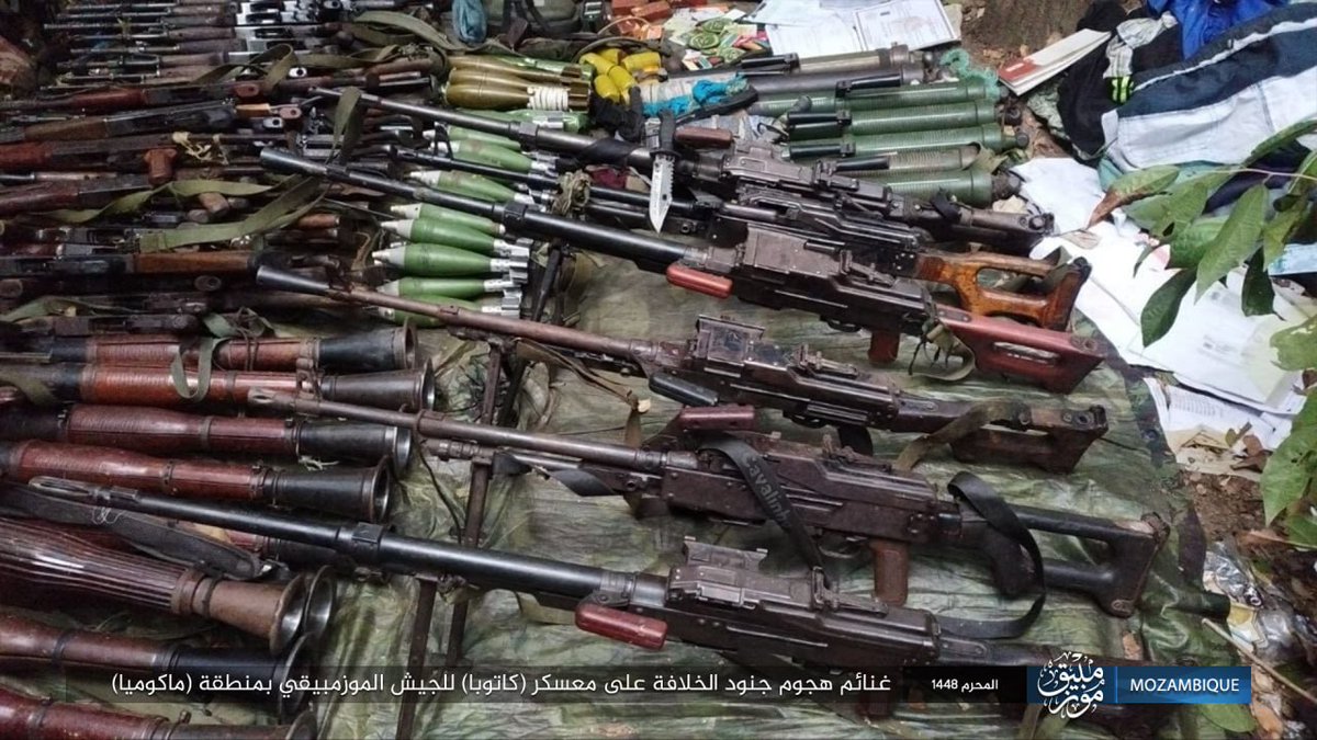 SaladinAlDronni's tweet photo. This is what Islamic State seized from Mozambique army in the last battle in Macomia literally a few days ago, where they also fight Rwanda. JNIM weekly is able to showcase similar photosets...in dozens of separate cases across Mali, Burkina Faso, Niger or Benin. https://t.co/pGwpkG6lKC