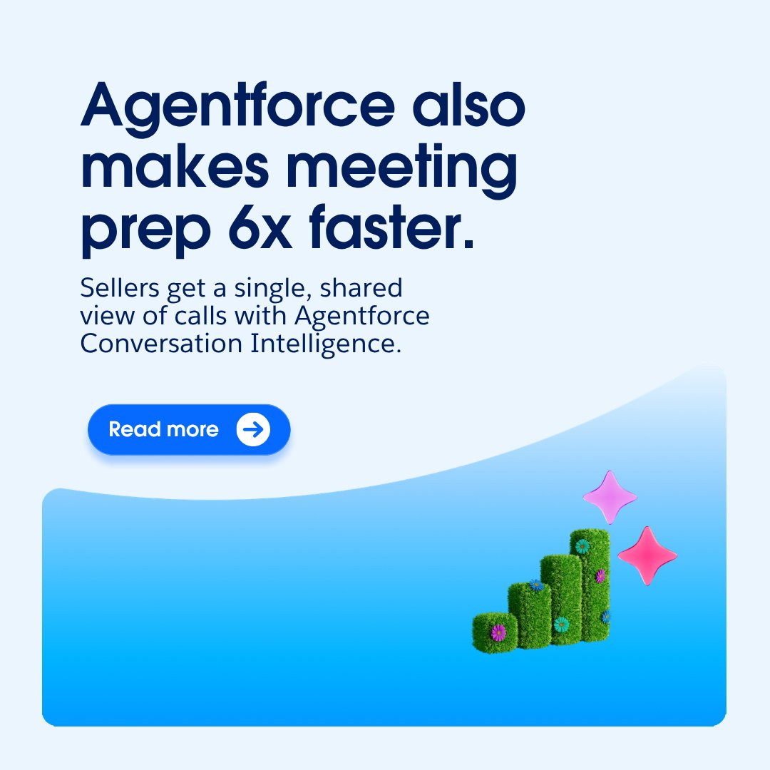 salesforcejobs's tweet photo. A gridlocked schedule leaves zero room for strategy. :spiral_calendar_pad:

Salesforce teams are using Agentforce and Slackbot to clear out the administrative clutter. By treating AI as a digital teammate, sellers get their focus back for the high-value conversations that actually close deals. Learn more:
https://t.co/TL2EMwA9Vv