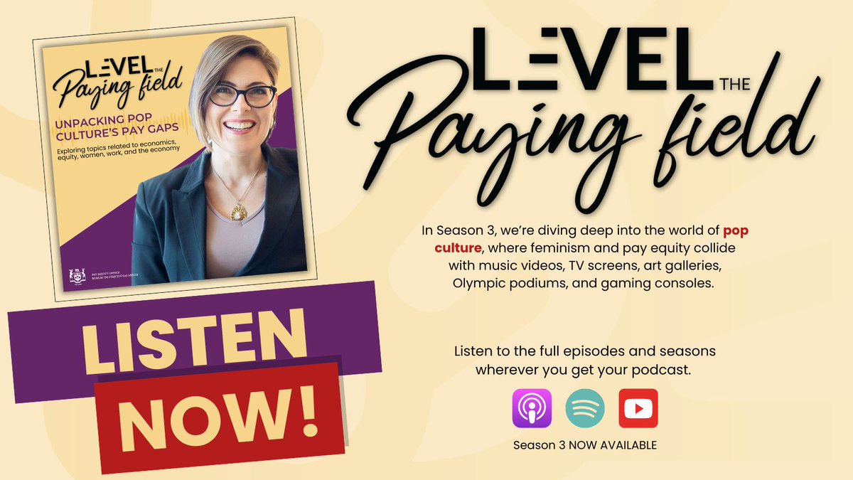 OntPayEquity's tweet photo. Pop culture is more than entertainment; it’s where pay gaps hide in plain sight.
🎧 Revisit the full season of #LevelThePayingField: https://t.co/J0Oxj7esyQ
From game developers to Grammy winners, the labour is real. So is the inequity.
#WomenWhoLead #BreakingBarriers https://t.co/unvW59l9Ho