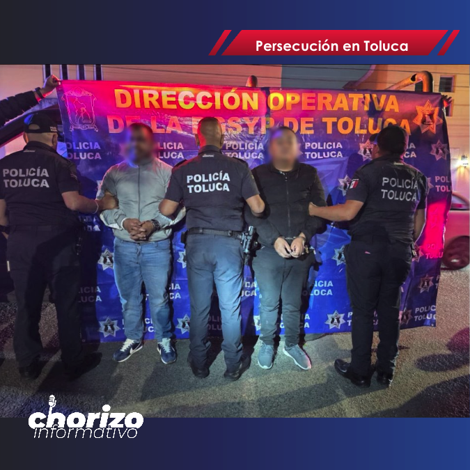 ChorizoInforma's tweet photo. 🚔 Intentaron huir, pero los atraparon. Dos hombres: Luis Manuel "N" y Josué Gerardo "N", fueron detenidos en la colonia Sector Popular, #Toluca, por presunta relación con el #robo de #autopartes. Los policías los persiguieron a pie y los aseguraron. https://t.co/dXguQhRiBZ