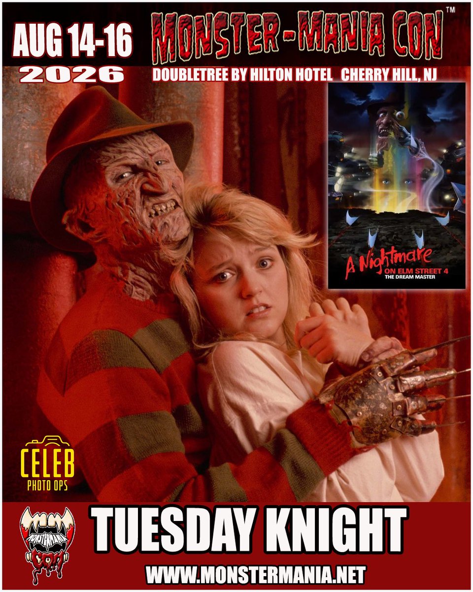 MonsterManiaCon's tweet photo. BROOKE BUNDY joins the #nightmareonelmstreet reunion at #monstermaniacon
Tix &amp; info: https://t.co/btPrXbzQYi 
 #dreamwarriors #Freddy #horror #horrorfamily #horrorfans #newjersey #philly #delaware #newyork #monstermaniacon #monstermania #freddykreuger #slasher https://t.co/cAUZr2TRtT