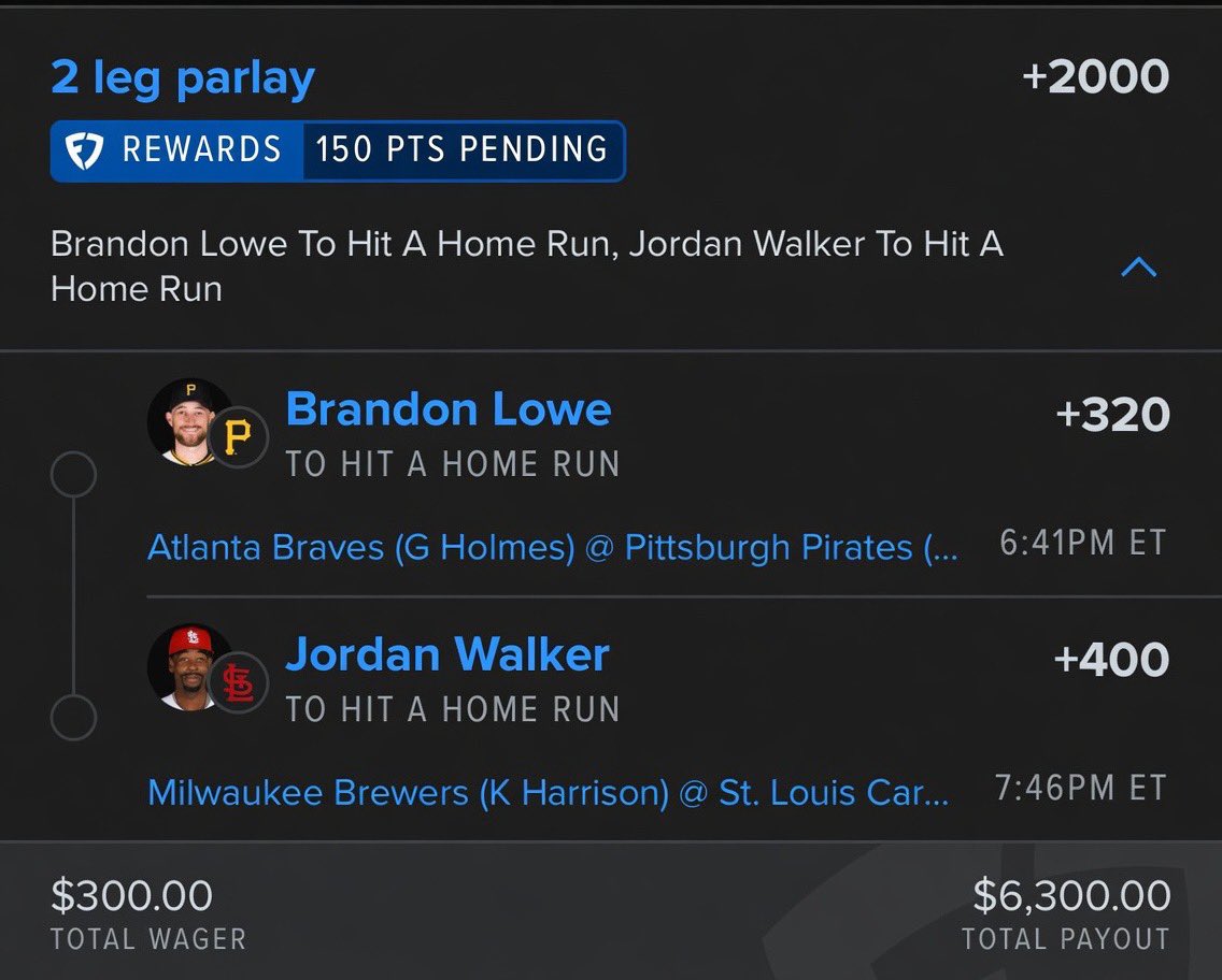 AmeliaBrooks00's tweet photo. 💰 2-Leg Parlay just HIT different today 🔥

Brandon Lowe + Jordan Walker BOTH to go yard… and we rode it with $300 on the line 👀

+$6,300 payout ✅

The girls stay eating 😌💅

Who else tailing heavy today? Drop a 🔥 if you’re locked in with me.

Follow for more premium plays — we don’t miss often 😉