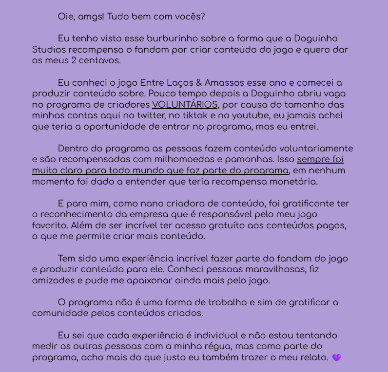 Notas_Avulsas's tweet photo. Sobre o programa de criadores de conteúdo da Doguinho Studios: https://t.co/LNLiNQvPjk