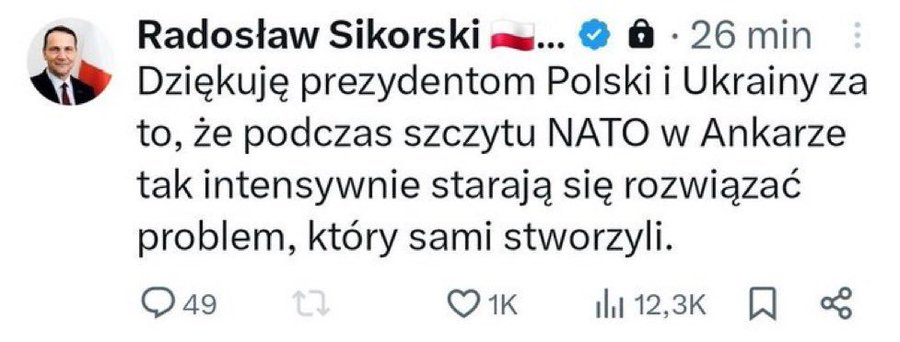 StZerko's tweet photo. Ależ to jest skandaliczny wpis... I to spod palców ministra spraw zagranicznych! Dla niego nawalanka w prezydenta RP ma priorytet przed interesem Polski i racją stanu. https://t.co/VafkO0guJ9
