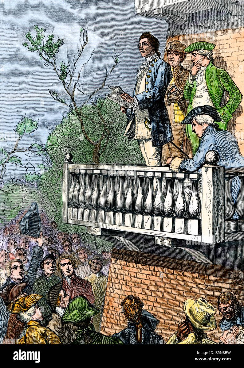 PatWolf's tweet photo. 250 years ago today, a colonel named John Nixon stood in a Philadelphia square and read the Declaration of Independence out loud to the public for the first time. 

Under British law that was a death sentence. Speaking up for this country costs a lot less now. 

Never surrender. https://t.co/Vy3k4t4WIN