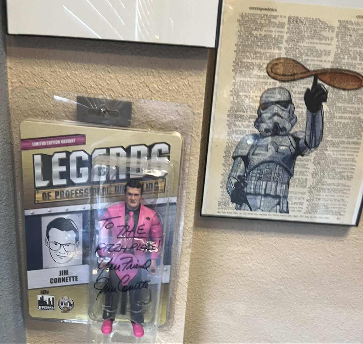 mcbass34's tweet photo. You know you’ve entered a fine dining establishment when @TheJimCornette is hanging on the wall. Thanks for a great lunch The Pizza Place. https://t.co/rc3hhlfYGc