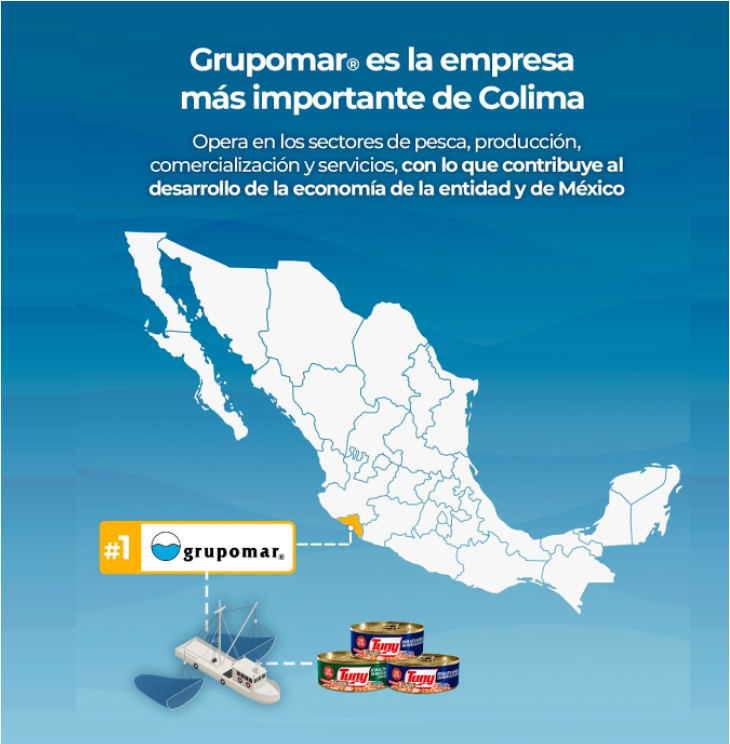 Guerra_Autrey's tweet photo. @Grupomar se consolida como un pilar fundamental para el desarrollo económico de Colima al ser el principal empleador en el estado, generando más de 3,000 empleos directos (más del 50% son mujeres) y operando la flota atunera más grande de México desde Manzanillo. https://t.co/1wd3PG4jLD