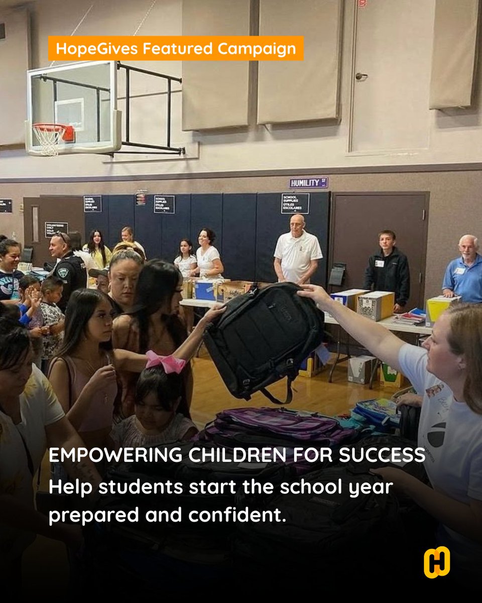 hopegives_'s tweet photo. Every child deserves to walk into the school year prepared, encouraged, and confident.

Join this campaign and help students start the school year with hope.

Give here: https://t.co/6OUeh3MAhl https://t.co/FSwCJF2Zuh