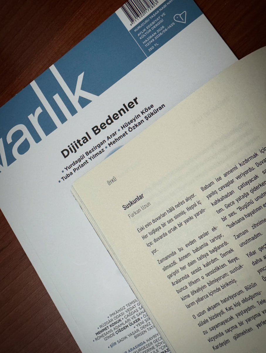 furzuni's tweet photo. Varlık dergisi Haziran 2026 sayısında “Kare Bulmaca” adlı öyküm, Küçürek Öykü dergisi Nisan-Mayıs-Haziran 5. sayısında “Suskunlar” adlı öykümle aynı aylarda bir araya geldi 📖 🖊️ ☀️ #öykünakavteder https://t.co/WuRjhNTvCl