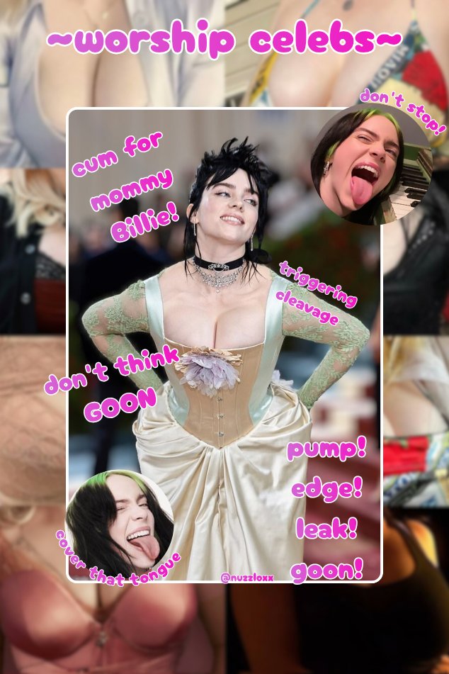 nuzzloxx's tweet photo. Billie goon cap i made a while back! 

one of the best celebs to pump to😵‍💫those big pale milky veiny porn tits drive me crazy🙈💕

#billie #goon #gooncap #gooncaption #jerkbuds #goonbuds #wankchat #celeb #billieeilish https://t.co/hoUVtKgC05