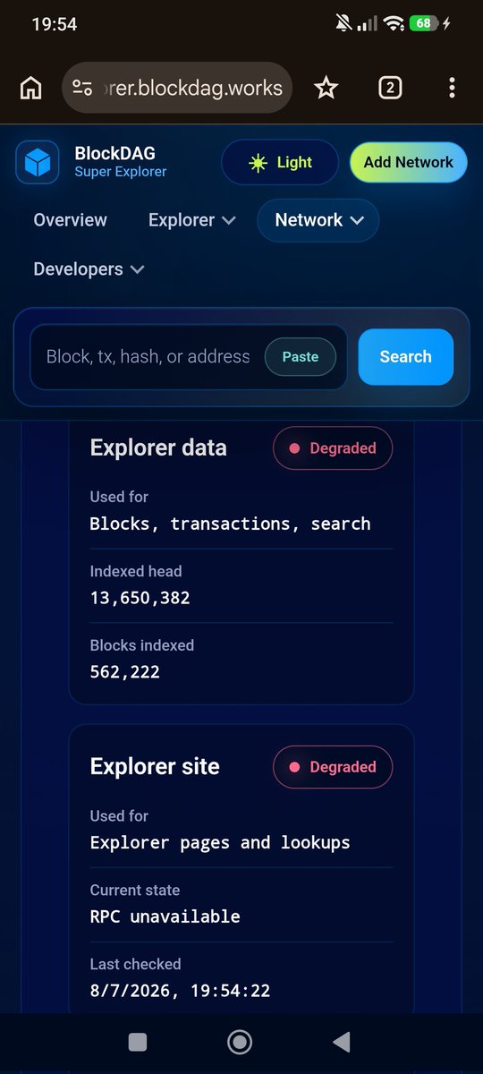 JuanJosLos95020's tweet photo. @blockdagnetwork Another day more, until when will we continue like this? The maintenance of the network is being quite deficient. https://t.co/znsTjVHXIA