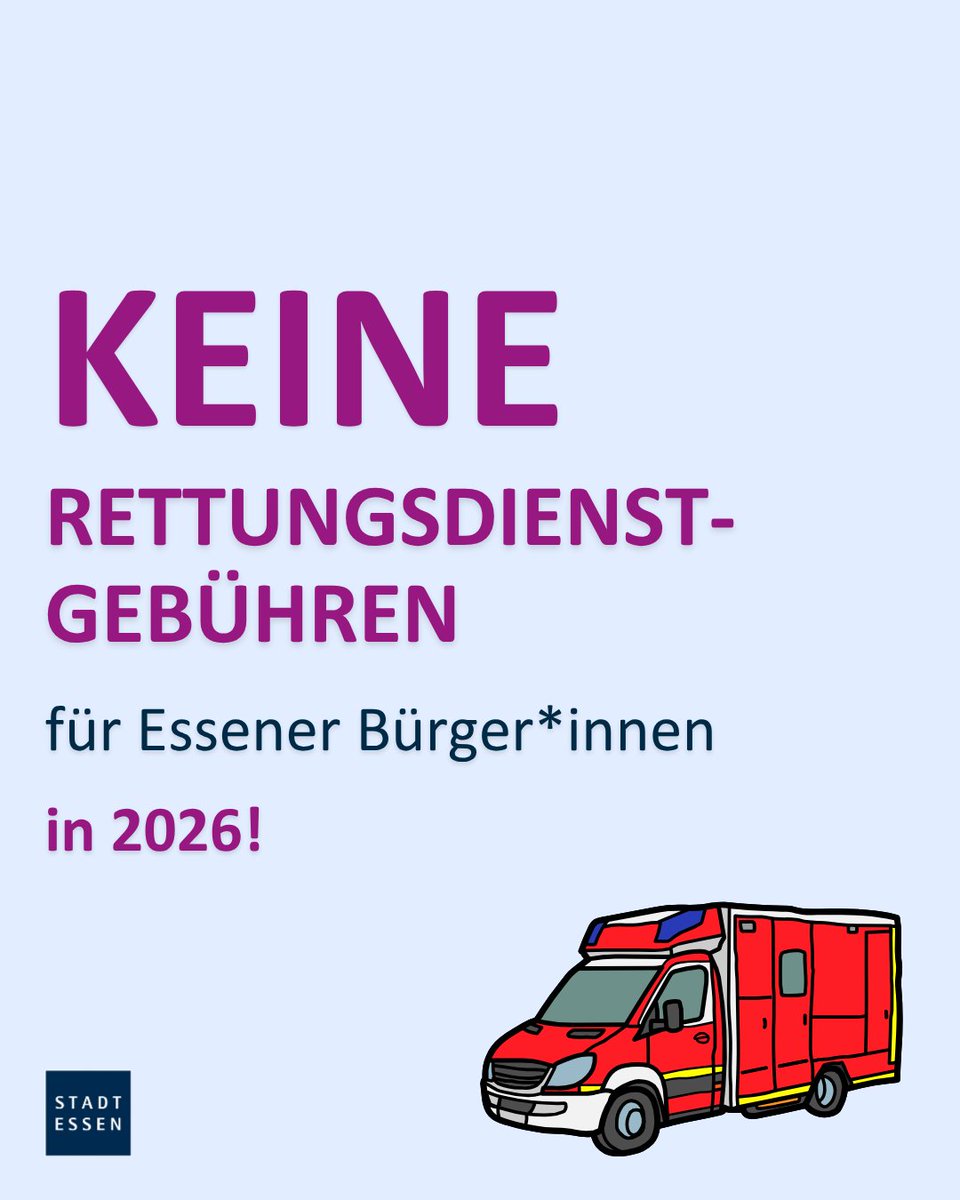 Essen_Ruhr's tweet photo. 🚑Neuer Stand zum Thema Rettungsdienstgebühren: Der Rat der Stadt Essen hat heute (8. Juli) eine Übergangslösung für die Finanzierung von Rettungsdiensteinsätzen beschlossen. Wie es mit Fehleinsätzen aussieht und wer zahlt, erfahrt ihr hier.

👉https://t.co/pwjaKhNgBP https://t.co/54VaQWF1CI