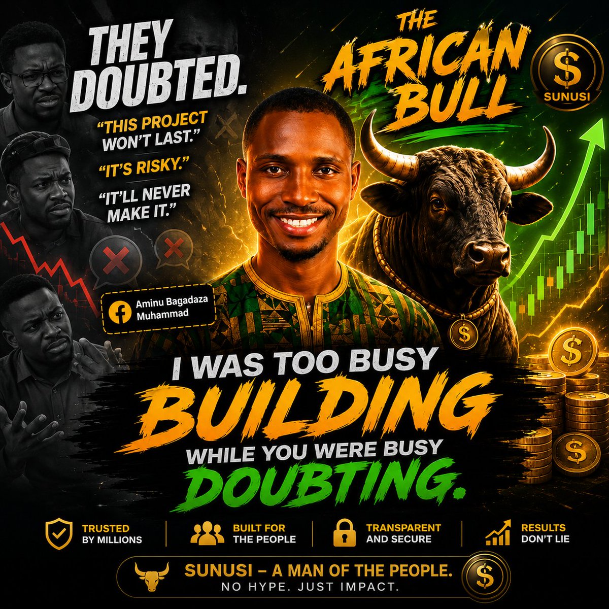 bagadaxa's tweet photo. The real black bull is the African bull. Waiting for the best time to make history #Sunusi #TheAfricanbull @theafricanbulll https://t.co/iv4tofJ5oE