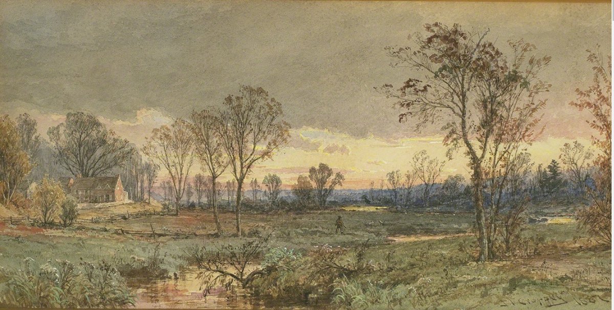 Tcolegoat's tweet photo. "Twilight on the Sawmill River" - Jasper Francis Cropsey (1887) https://t.co/AjB4s7fK4N