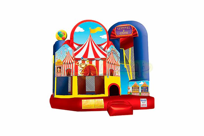 USAInflatables's tweet photo. 15 X 18 Carnival and Circus 4 in 1 Combo- The large interior jumping area offers a basketball hoop. This bouncy castle has a climb feature and a convenient exit slide for hours of active fun!  #usainflatables https://t.co/lFrkV8rHjp https://t.co/o7MpHKbNwB